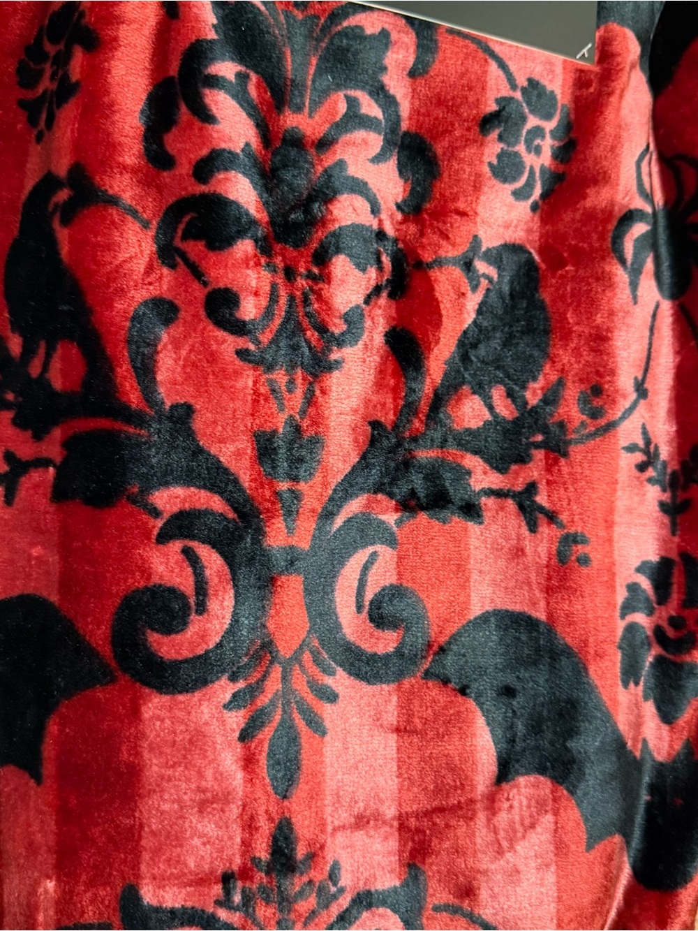 Halloween goth romantic Throw with Ref Black Damask Pattern